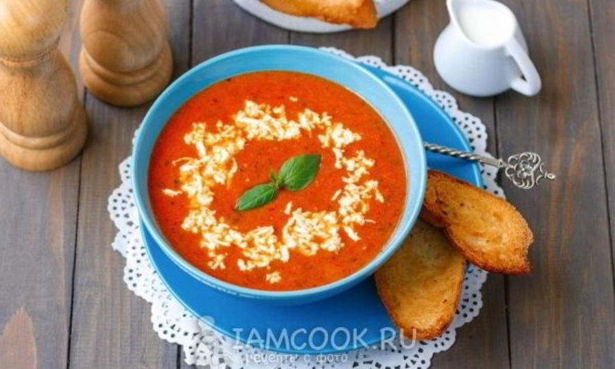 Рецепт томатного супа-пюре с базиликом