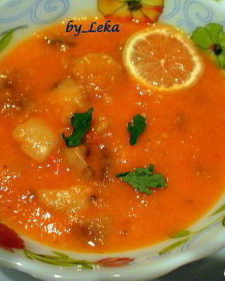 Томатный суп-пюре с костным мозгом