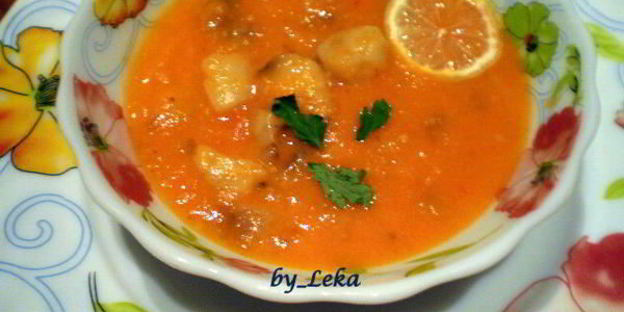 томатный суп-пюре с костным мозгом