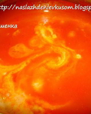 Томатный суп-пюре с макарошками