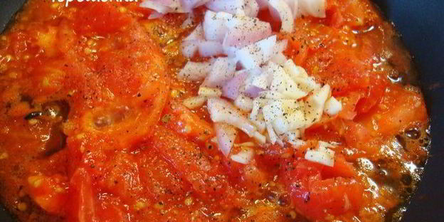 томатный суп-пюре с макарошками