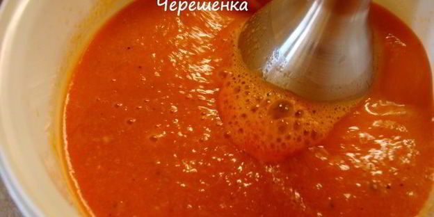 томатный суп-пюре с макарошками