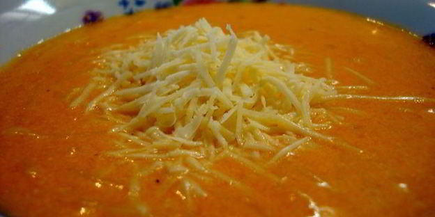 томатный суп-пюре с макарошками