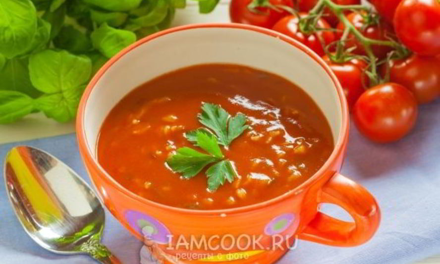 Рецепт томатного супа-пюре с рисом