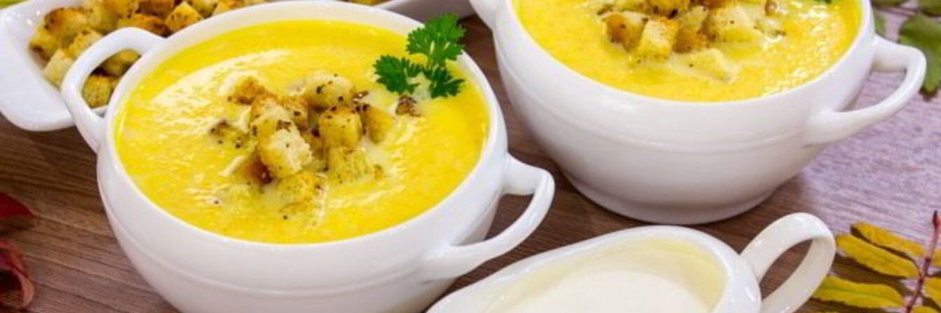 Тыквенный суп-пюре с ароматными сухариками