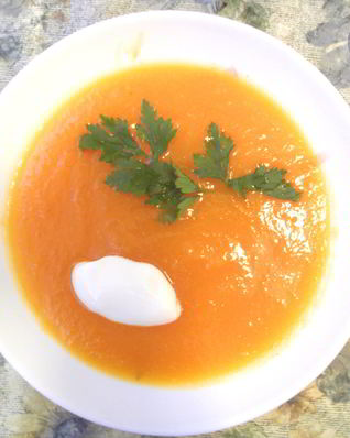 Тыквенный суп-пюре с чесноком