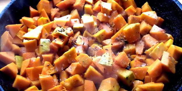 тыквенный суп-пюре со шпинатом