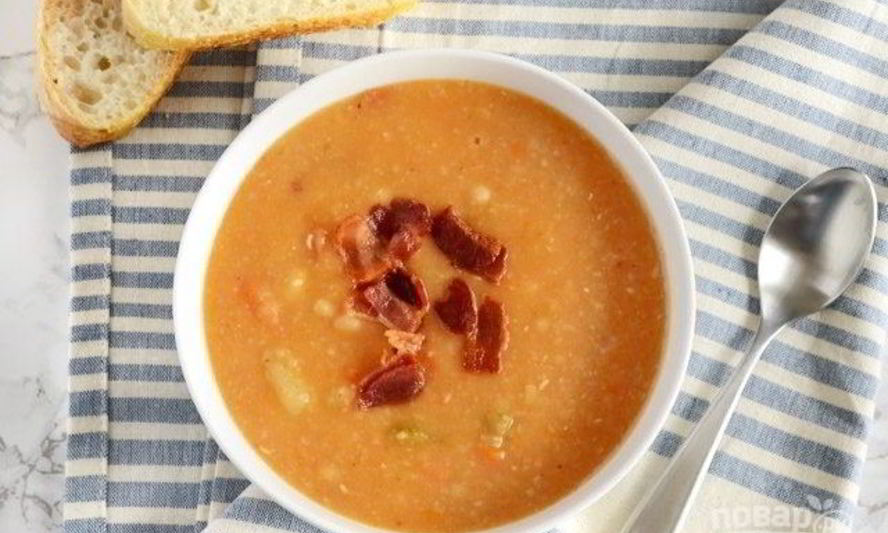 Рецепт супа с белой фасолью и беконом