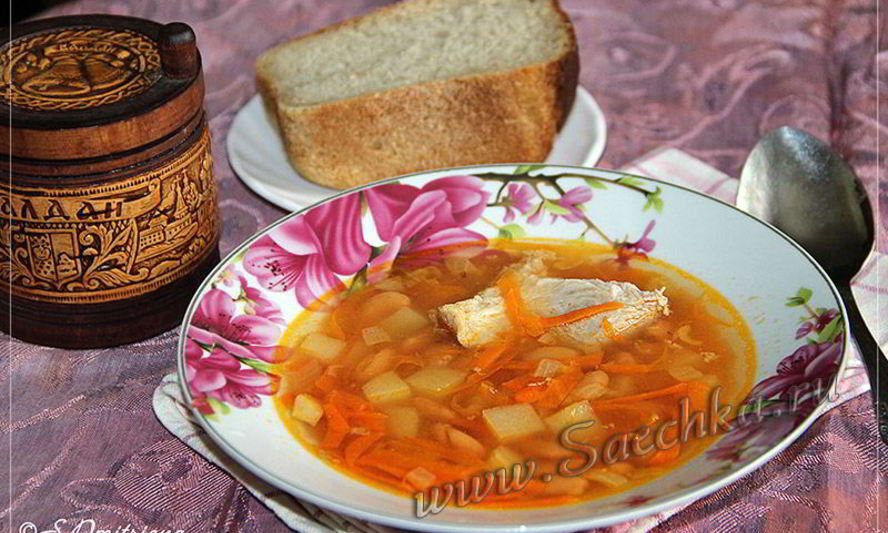 Рецепт супа с фасолью в томате