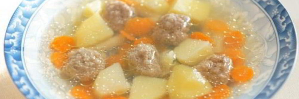 Суп с фрикадельками и рисом