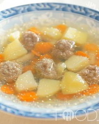 Суп с фрикадельками и рисом