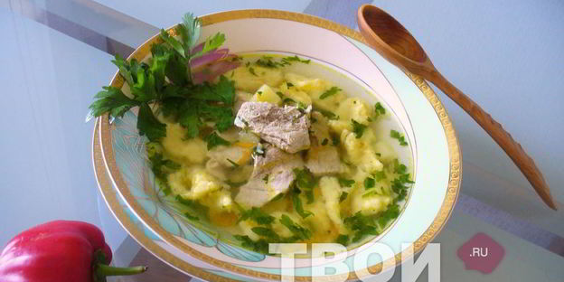 суп с галушками