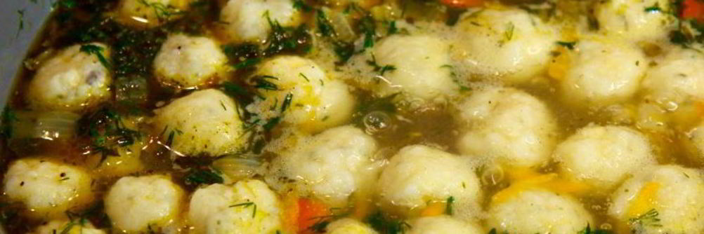 Суп с сырными шариками