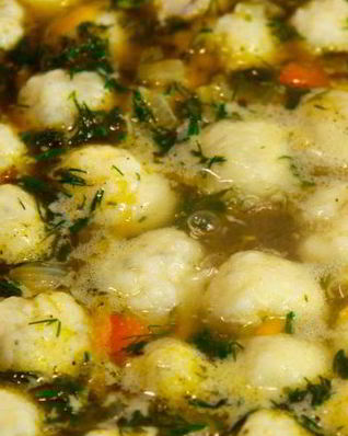 Суп с сырными шариками