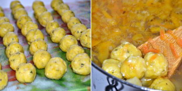 суп с сырными шариками