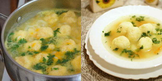 суп с сырными шариками