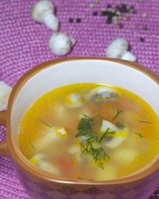 Суп со свининой и грибами