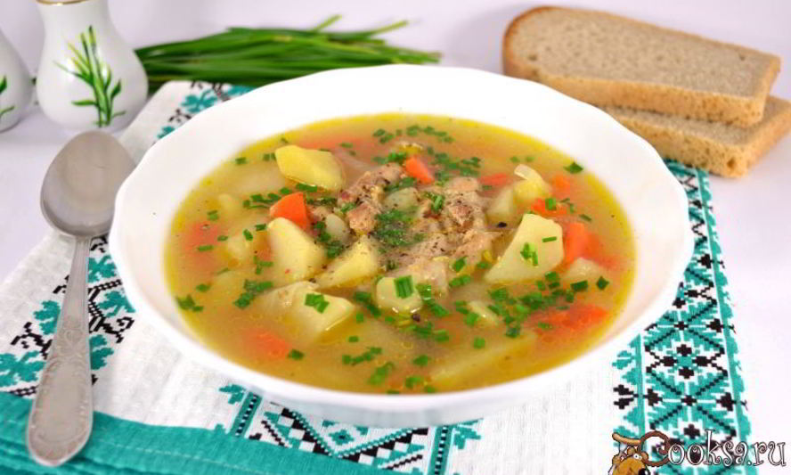 Рецепт супа со свининой и кукурузной крупой в мультиварке