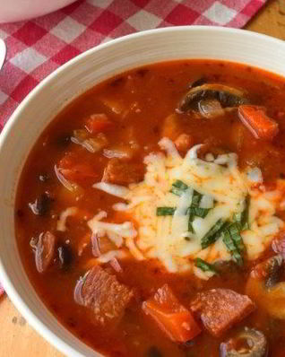 Суп в стиле пиццы