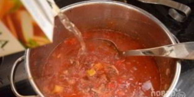 суп в стиле пиццы