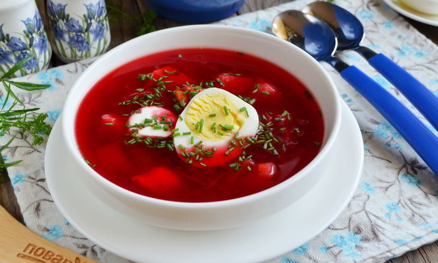 Рецепт свекольного супа с яйцом