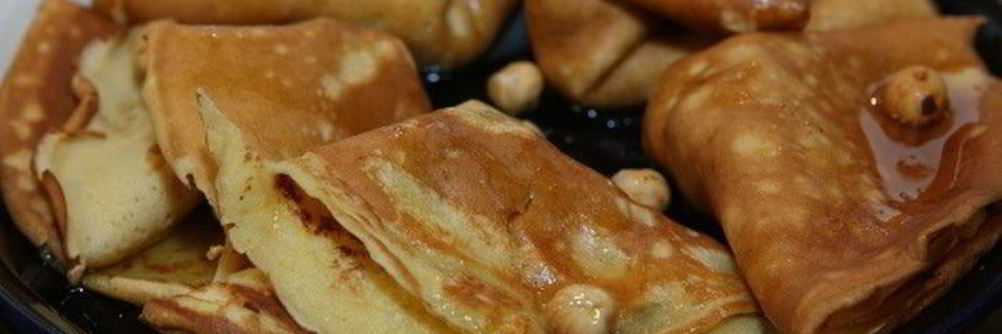 Бисквитные блины с медово-ореховой начинкой