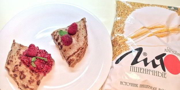 блинчики из отрубей с шоколадным творогом