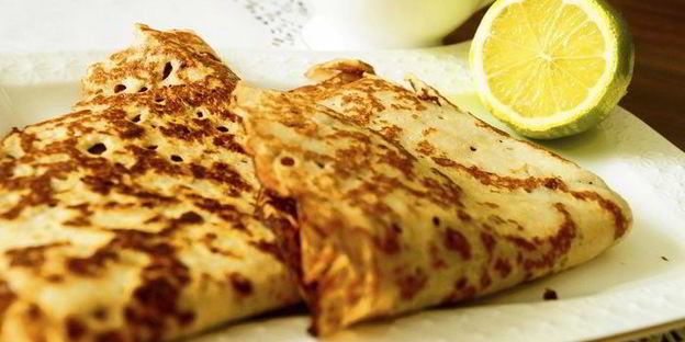 блинчики на грушевом пюре с лаймом