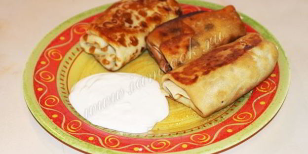 блинчики на молоке с мясом