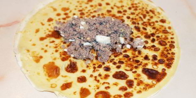 блинчики на молоке с мясом