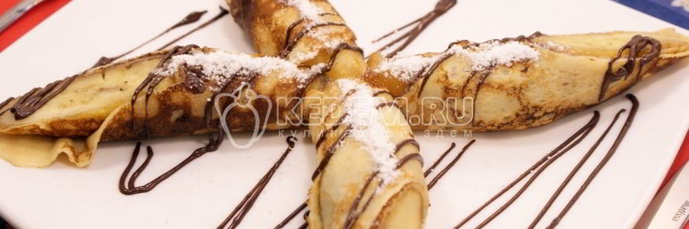 Блинчики с бананом и шоколадом