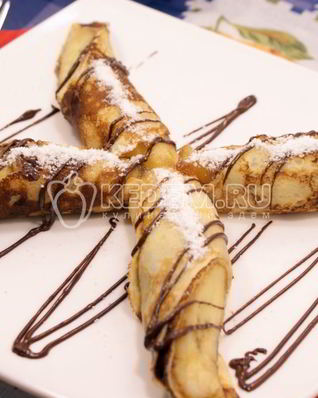 Блинчики с бананом и шоколадом