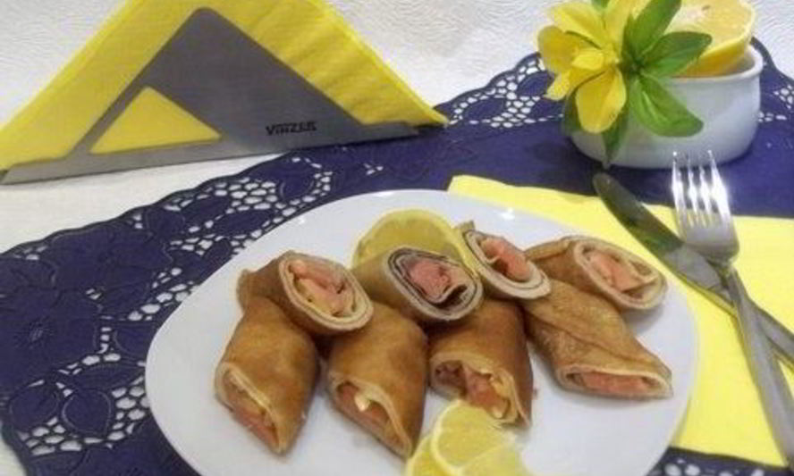 Рецепт блинчиков с красной рыбой