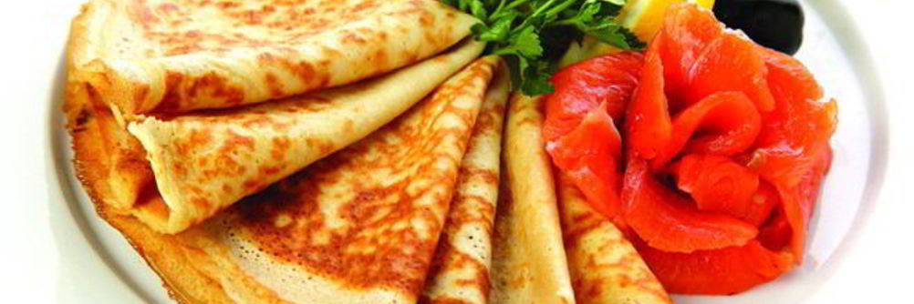 Блинчики с лососем