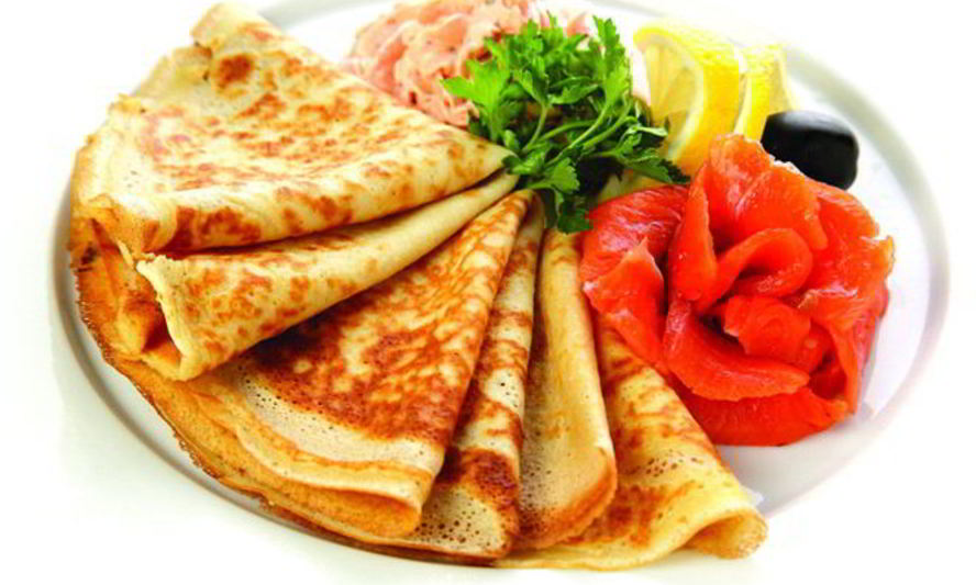 Рецепт блинчиков с лососем