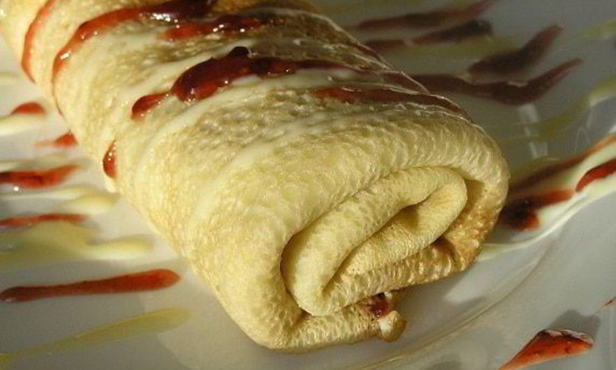 Рецепт блинчиков с маскарпоне, малиной и белым шоколадом