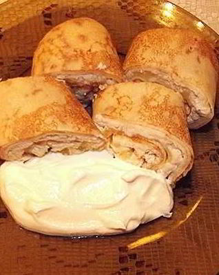 Блинчики с начинкой из курицы