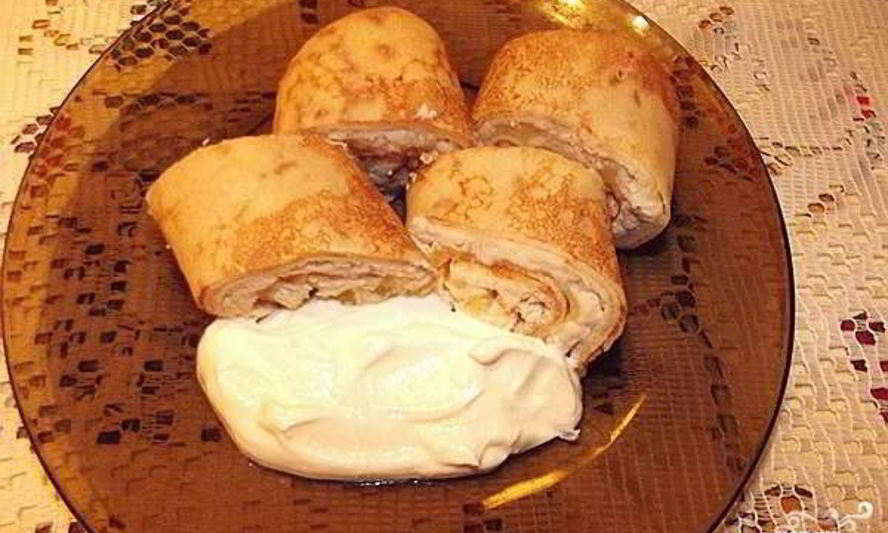 Рецепт блинчиков с начинкой из курицы