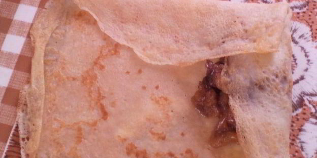 блинчики с печенью и яблоком