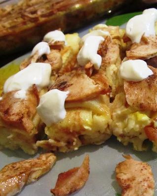 Блинчики с творогом, запеченные в сливках