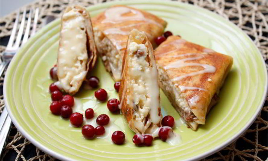 Рецепт блинчиков с творогом