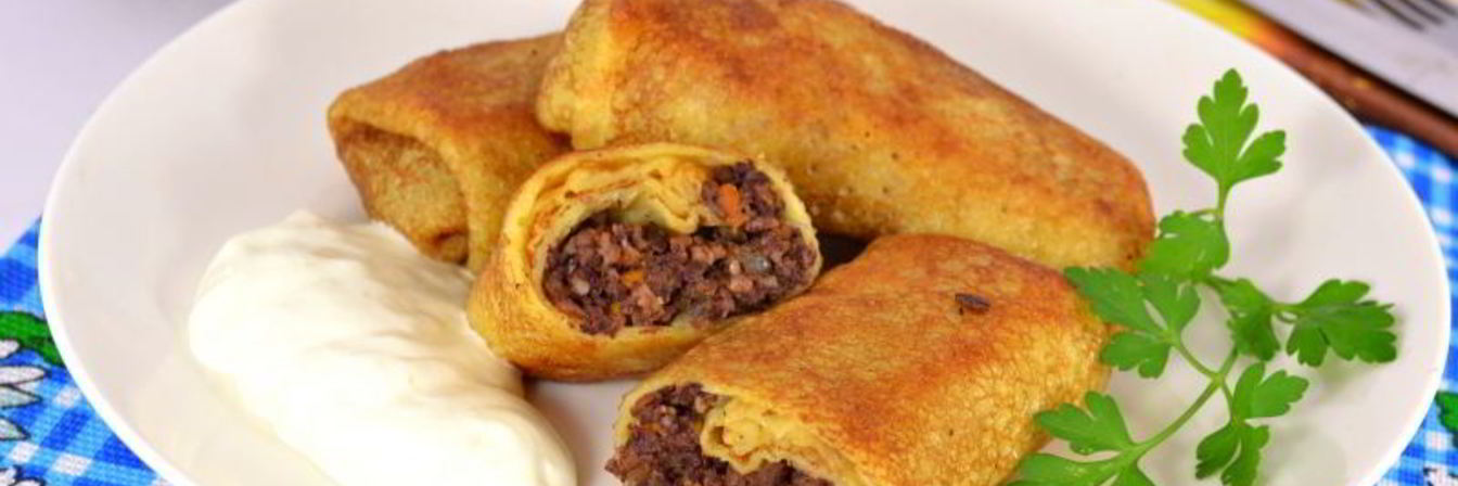 Блинчики со свиным сердцем и легкими