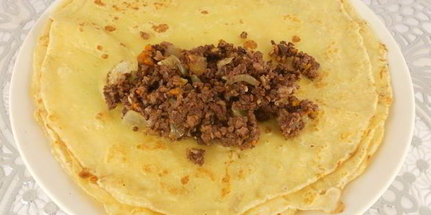 блинчики со свиным сердцем и легкими