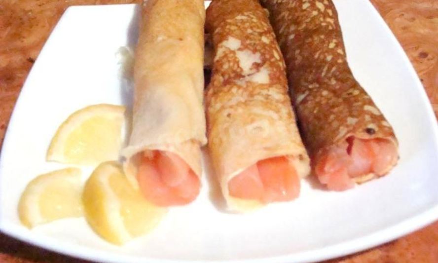 Рецепт блинов с красной рыбой