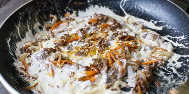 блины с куриной печенью и морковью