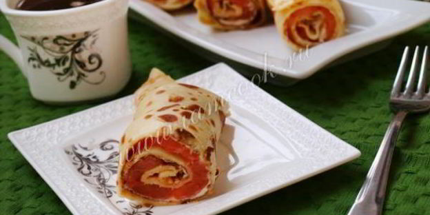 блины с семгой и плавленным сыром