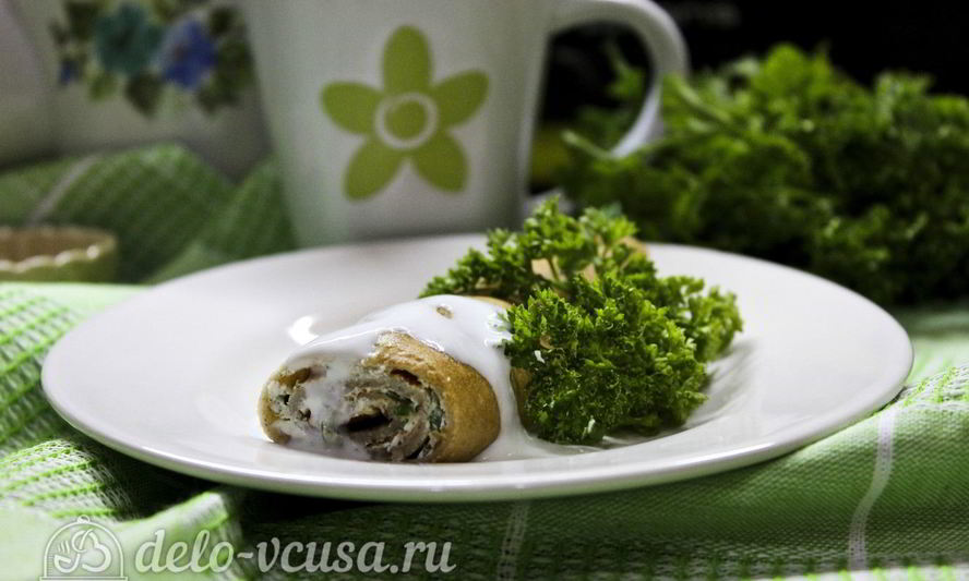 Рецепт блинов с творогом и зеленью