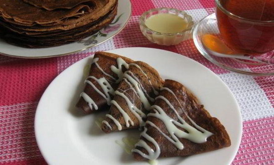 Рецепт домашних шоколадных блинчиков на молоке