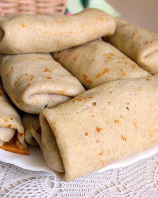 Пшенично-ржаные блины с картофельной начинкой