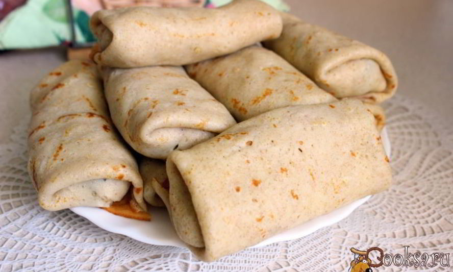 Рецепт пшенично-ржаных блины с картофельной начинкой